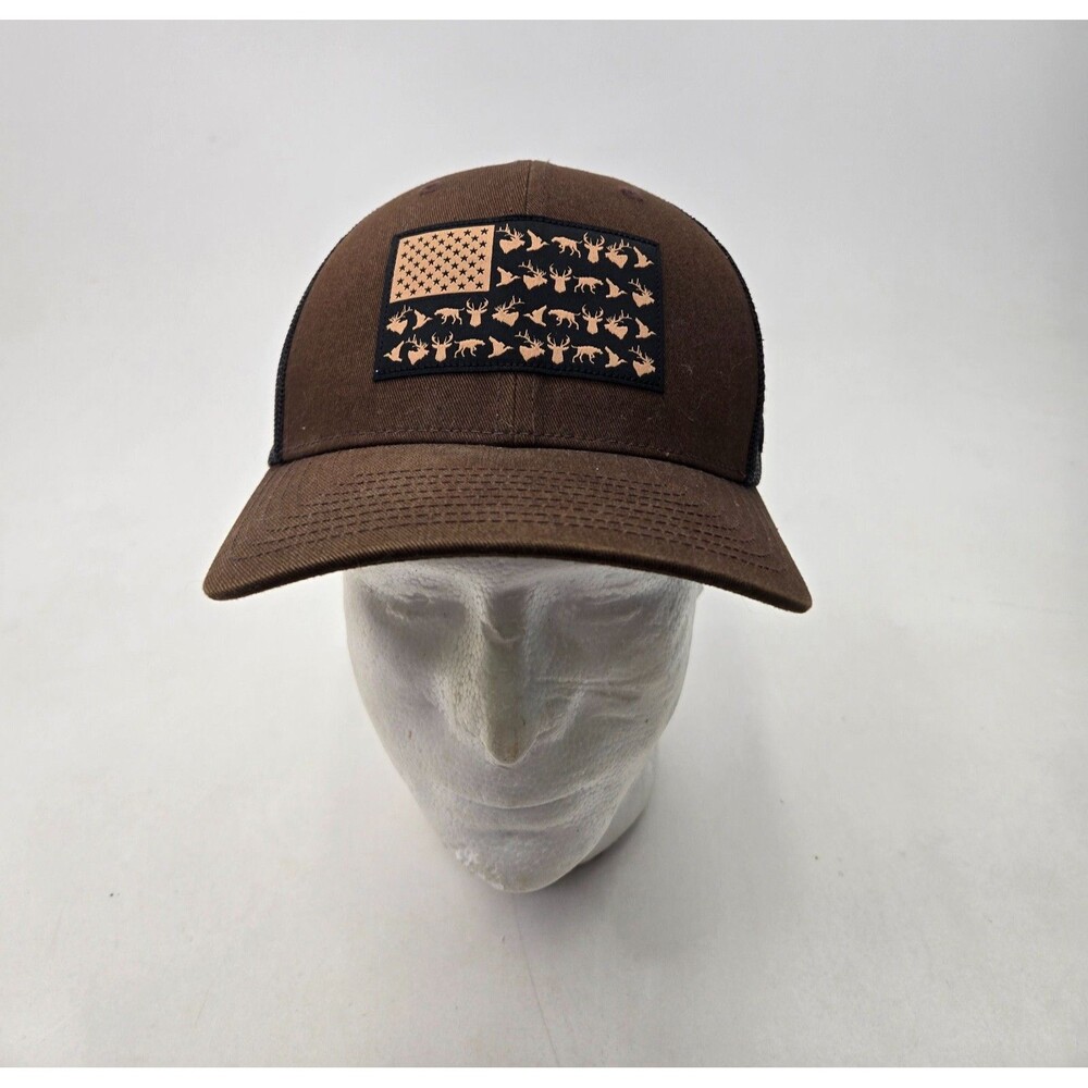 Columbia PHG Hat Cap Trucker Snap Back One Size Brown Mens Hunting USA Flag